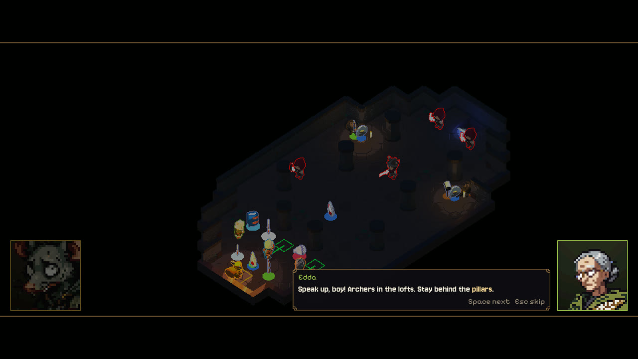 Edda warns Tuck about archers in the lofts